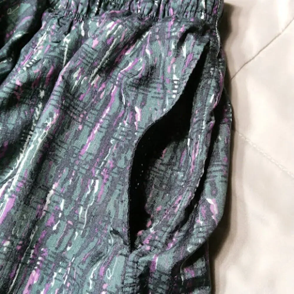 CHAMPION Vintage 90s/00s Retro Cybercore Techno Matrix Print Swim Trunks S